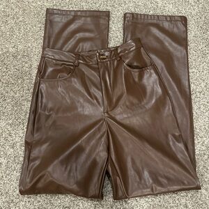 Faux Leather Brown pants
